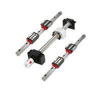 Piezas de máquina de husillo de bolas con tuerca Carro HGH25CA de 4 piezas + riel guía cuadrado lineal HGR25 150-1000mm + tornillo bola SFU2010 + BKBF15 + acoplamiento + DSG20H(650mm)