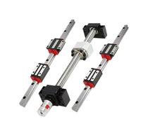 Piezas de máquina de husillo de bolas de movimient Juego de 2 guías lineales cuadradas HGR20 + bloque guía HGH20CA + husillo bolas SFU1605 5 mm + actuador lineal BK12BF12(HR20-700 1605-700)