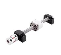 Piezas de máquina de husillo de bolas de movimient Tornillo de bola doble tuerca DFU1605 juego husillo bolas longitud 150-1000mm acopladora procesamiento final for servomotor paso a(150mm)