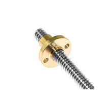 Piezas de máquina de tornillo de bolas de movimien 1 pieza de 100mm a 550mm, tornillo avance trapezoidal T12 acero inoxidable 304 con tuerca latón(100mm)