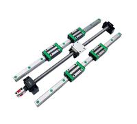 Piezas de máquina de tornillo de bolas de movimien Rieles lineales 2 piezas HGR15 Guía cuadrada + 4 piezas HGW15CC Bloques de carro + Juego de husillo de bolas SFU1204(800mm)