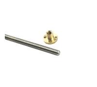 Piezas de máquina de tornillo de bolas de movimien Tornillo de avance T5 + Tuerca latón Piezas Paso 1 mm Avance 2 Longitud 100 mm-1000(800mm)