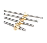 Piezas de máquina de tornillo de bolas de movimien Tornillo trapezoidal T12 de 100 mm a 1500 paso, 2 avance, husillo con tuerca latón(1000mm)