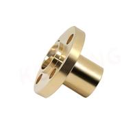 Piezas de máquina de tornillo de bolas de movimien Tuerca de husillo avance T5 T6 T8 T10 T12 T16 T20 Paso tuerca latón con brida 1 mm/2 mm 1/2/4/8/10/12 mm/14 trapezoidal(T12 Pitch 2 Lead 4)