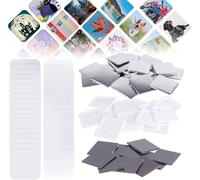 Piezas de máquina para hacer botones en blanco, 1000 juegos de imanes cuadrados de 50 mm para botones de nevera y collages de fotos, ideal para calcomanías de refrigerador y proyectos de manualidades