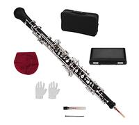 Piezas de oboe Clave Profesional De Oboe C Con Guantes De Caña De Oboe Caja De Cuero Con Bolso De Transporte Paño De Limpieza (Color : Silver-plated)