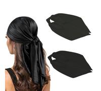 piezas de pañuelos elásticos suaves y transpirables Durag para hombre y mujer, de cola larga, con 1 gorro ondulado, para hombre y mujer, pañuelo para la cabeza, toalla cuadrada de 70 x 70 cm