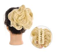 Piezas de Pelo de Moño Para mujer 1-Pack Messy Bun Claw Clip Hair Pieces Sintético Ondulado Rizado Extension Ponytail Wig Tie
