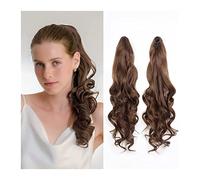 Piezas de Pelo de Moño Para mujer 1-Pack Messy Bun Claw Clip Ponytail Hair Extension 18 "Rizado trenzado Sintético Curly Mujer Peluca Moño