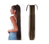 Piezas de Pelo de Moño Para mujer 1 paquete de pinza pelo con cordón largo y recto, extensión cola caballo, peluca sintética, extensiones cabello, moño for uso diario en fiestas