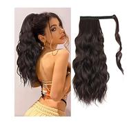 Piezas de Pelo de Moño Para mujer 20 "Sintético Largo Ondulado Cola de Caballo Alargamiento Envoltura Alrededor de la Peluca de Cola de Caballo Moño for Mujeres Pelucas Suaves Sintéticas Esponjosas Pi