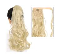 Piezas de Pelo de Moño Para mujer Cola de Caballo ondulada larga de 22 ", alargamiento de cola de caballo rizada sintética, extensión de pelo, pinza for el pelo, peluca for mujer, moño rizado Pieza de