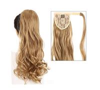 Piezas de Pelo de Moño Para mujer Cola de Caballo ondulada larga de 22 ", alargamiento de cola de caballo rizada sintética, extensión de pelo, pinza for el pelo, peluca for mujer, moño rizado Pieza de