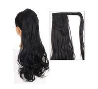 Piezas de Pelo de Moño Para mujer Cola de Caballo ondulada larga de 22 ", alargamiento de cola de caballo rizada sintética, extensión de pelo, pinza for el pelo, peluca for mujer, moño rizado Pieza de