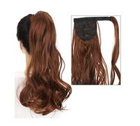 Piezas de Pelo de Moño Para mujer Cola de Caballo ondulada larga de 22 ", alargamiento de cola de caballo rizada sintética, extensión de pelo, pinza for el pelo, peluca for mujer, moño rizado Pieza de