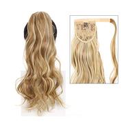 Piezas de Pelo de Moño Para mujer Cola de Caballo ondulada larga de 22 ", alargamiento de cola de caballo rizada sintética, extensión de pelo, pinza for el pelo, peluca for mujer, moño rizado Pieza de