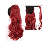 Piezas de Pelo de Moño Para mujer Cola de Caballo ondulada larga de 22 ", alargamiento de cola de caballo rizada sintética, extensión de pelo, pinza for el pelo, peluca for mujer, moño rizado Pieza de