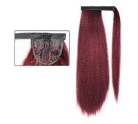 Piezas de Pelo de Moño Para mujer Envoltura sintética afro recta larga de 24 pulgadas alrededor del cabello de cola de caballo cabello natural rizado recto con cordón Pieza de Pelo de Moño Desordenado