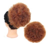 Piezas de Pelo de Moño Para mujer Sintético Bun Puff Cordón Cola de caballo Corto Rizado Afro Peluca alargada for mujeres negras Niñas