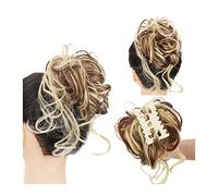 Piezas de pelo para moño para mujer, extensión de pelo sintético rizado ondulado, clip de garra desordenada, moño de pelo, peluca rizada, garra en moño, extensiones de pelo para moño de mujer (color