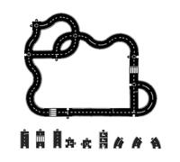 Piezas de pista de rompecabezas de goma flexible, juego de circuito de autopista flexible, indestructible, impermeable, modular, rompecabezas de coche, carreteras, regalos de juguete para interiores y