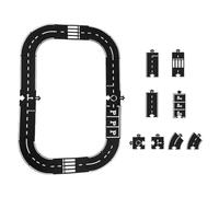 Piezas de pista de rompecabezas de goma flexible, juego de circuito de autopista flexible, indestructible, impermeable, modular, rompecabezas de coche, carreteras, regalos de juguete para interiores y
