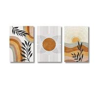 piezas de póster geométrico con diseño de sol y plantas del desierto para decoración de pared, ilustración abstracta, pintura artística moderna para sala de estar (40x60cm/sin marco)