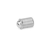 Piezas de presión elásticas de Ganter Normelemente, para insertar a presión, GN 614, acero inoxidable y plástico, Plateado, GN 614-12-NI