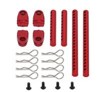Piezas de radiocontrol para Tamiya para TT02 Piezas De Mejora Soportes Poste Carrocería Ensamblados Metal Carcasa Coche con Clips R Pieza Columna Fijación 1/10 RC(Red)