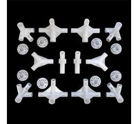 Piezas de repuesto blancas para toldo de cenador, kit de montaje de tubería de 25/19 mm con conector central de esquina, patas de plástico para reparación de estructuras al aire libre (20 piezas)