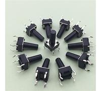 Piezas de repuesto Botón interruptor encendido 50 unids/lote 6x6x12MM 4PIN G95 táctil Pulsador Micro Auto-reinicio directo DIP Top Cobre
