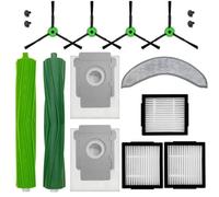 Piezas de repuesto compatibles con iRóbot Róómba COMBO 10 MAX,12 piezas juego de accesorios incluye 2 cepillos principales;3 filtros;4 cepillos laterales;2 bolsas para el polvo;1 fregona