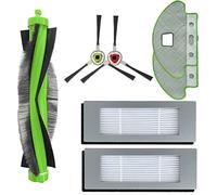 Piezas de repuesto compatibles con iRobot Roomba Combo R113840 juego de accesorios para aspiradora robótica, 1 cepillo rodante + 1 par de cepillos laterales + 2 filtros + 2 paños para fregona