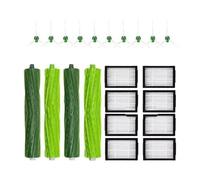 Piezas de Repuesto compatibles con iRobot Roomba Serie EI: E5, E6, I7, I1, I2, I3, +, I4 e I8. Filtro Cepillo Lateral Goma y Bolsas for el Polvo(Clear)