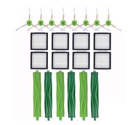 Piezas de Repuesto compatibles con iRobot Roomba Serie EI: E5, E6, I7, I1, I2, I3, +, I4 e I8. Filtro Cepillo Lateral Goma y Bolsas for el Polvo(Light Green)