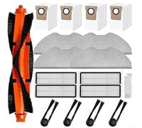 Piezas de repuesto compatibles con Xiaomi Robot Vacuum H40 OV51, 1 cepillo principal, 4 cepillos laterales, 4 filtros HEPA, 4 almohadillas de fregona, 4 bolsas de polvo, 1 cepillo de limpieza