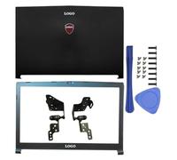 Piezas de repuesto compatibles para portátil GP72 GL72 GL72M MS-1795 MS-1799 MS-179B, incluida la cubierta trasera LCD, bisagras del bisel frontal, reposamanos y carcasa inferior de plástico(AB HINGES