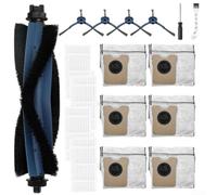 Piezas de repuesto completas para aspiradora robótica Eufy para Omni C20 con cepillo principal, seis bolsas de polvo, cuatro filtros HEPA más herramientas de limpieza