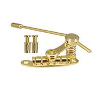 Piezas de repuesto de placa de tracción de puente de guitarra, barra de puente cromada eléctrica, pieza trasera, placa de parada de puente trémolo for guitarras LP/SG(Gold)