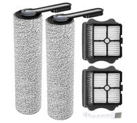 Piezas de repuesto de rodillo de cepillo para aspiradora Floor ONE S5/Floor One S5 Pro Smart inalámbrica, en seco y húmedo, paquete de 2 rodillos de cepillo y 2 filtros HEPA para aspiradora