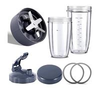 Piezas de repuesto for licuadora, compatibles con NutriBullet, licuadoras 600W / 900W PRO - Cuchilla extractora y vasos enormes de 32 oz 24 oz A prueba de fugas Apto for lavavajillas, sellado