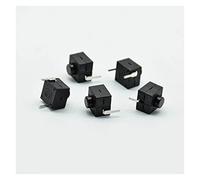 Piezas de repuesto microinterruptor 5 piezas rojo/negro pequeño micro interruptor bloqueo automático 8 * .4 con 2 pies botón táctil luz L068-A DC30V1A(5 Black)