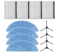Piezas de repuesto para aspiradora robot para ECOVACS Y1 y para modelos PRO PLUS incluyendo filtros de cepillos laterales y paños de fregona para un mejor rendimiento de limpieza (A)