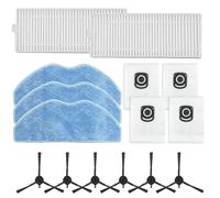 Piezas de repuesto para aspiradora robot X-Plorer Serie 75 S+ RG8597W, para bolsas de filtro HEPA, cepillos laterales y paños de microfibra para limpieza de suelos duros y esquinas (A)