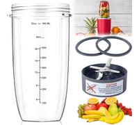 Piezas de Repuesto para Batidora Nutribullet - Vaso de 32 oz con Hoja y 2 Juntas de Goma - Compatible con NutriBullet Exprimidor 600 W/900 W