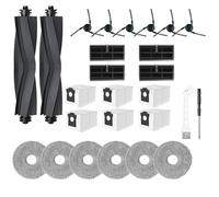 Piezas de repuesto para cepillos de goma Dreame X40 Ultra/X30 Ultra/L30 Ultra/L10s Ultra/L20 Ultra, compuesto por 2 cepillos de goma principales, 4 filtros HEPA, 6 toallitas, 6 bolsas de polvo y 6