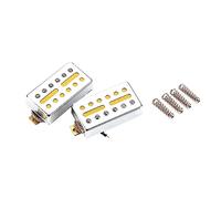 Piezas de repuesto para guitarra eléctrica, pastillas de guitarra de bobina única dorada, cuello y puente, pastillas de una sola bobina, pastilla de cuello y puente compatible con piezas eléctricas