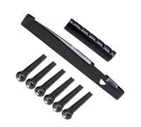 Piezas de repuesto para guitarra portátil de 6 cuerdas para guitarra, pasador de puente para silla de montar, tuerca acústica, accesorios de guitarra de plástico