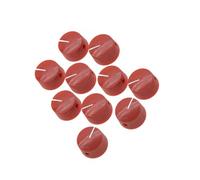 Piezas de repuesto para guitarras 10 Uds. Perilla De Guitarra De Barril Rojo 6,35 Perillas De Amplificador Para Piezas De Guitarra For FD