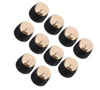 Piezas de repuesto para guitarras 10 Uds Perillas De Amplificador De Guitarra Push-on Cuerpo Negro Tapa Dorada Para Piezas De Amplificador De Guitarra